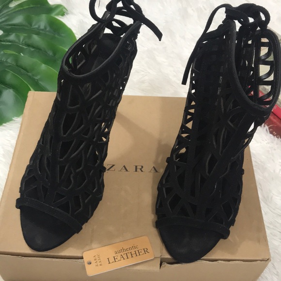 Zara Open Toe Cut Out Boots - Picture 7 of 8